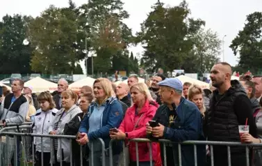 widzimy dużą grupę os&oacute;b słuchającą koncertu