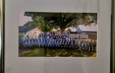 fotografia braci kurkowych z Mieściska i Scharnebeck w złotej ramie