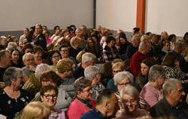 widzimy siedzącą widownie