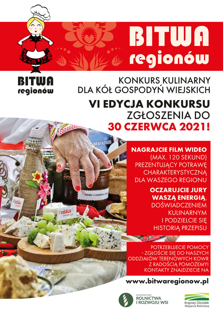Na zdjęciu znajdują się informacje o konkursie dla KGW - Bitwa regionów