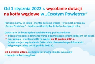 Zdjęcie do Wycofanie dotacji na kotły węglowe !!!
